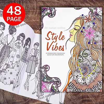 Adult Colouring Books A4 Size Fun Relaxing Mindfulness Fashion Style 48page AU • $7.95