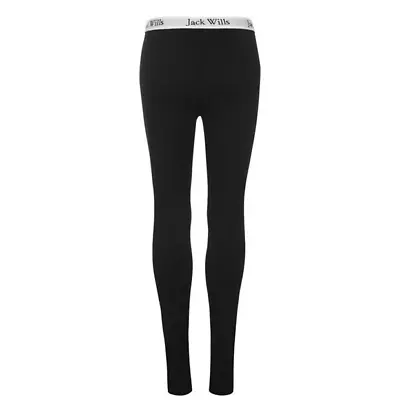 Jack Wills Womens Logo Waistband Leggings - Black / 12 (M) • £18.99