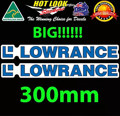 Lowrance 2X LARGE DECAL STICKER 300MMX38MM Fish Finder FISHING BOAT Tackle Box  • $12.99