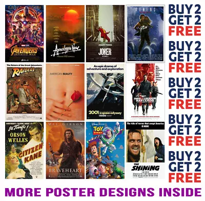 Imdb 100 Best Movies Posters 50-100 -  A4 A3 Size Buy 2 Get Any 2 Free • £6.97