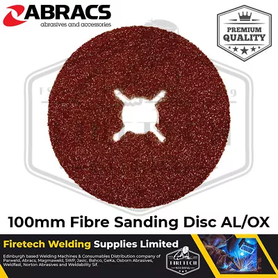 £11.95 • Buy Abracs Fibre Sanding Discs 100mm 115mm 125mm 178mm 24 36 60 80 100 120Grit AL/OX