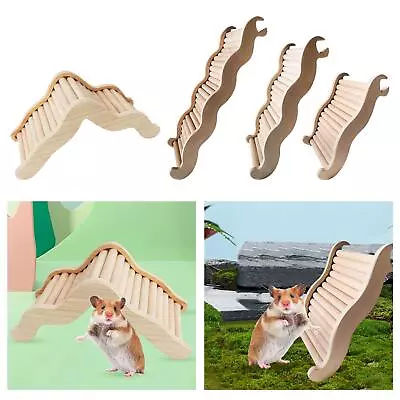 Hamster Stairs Cage Accessories Wooden Gift Hamster Ladder Toys Platform • £5.82