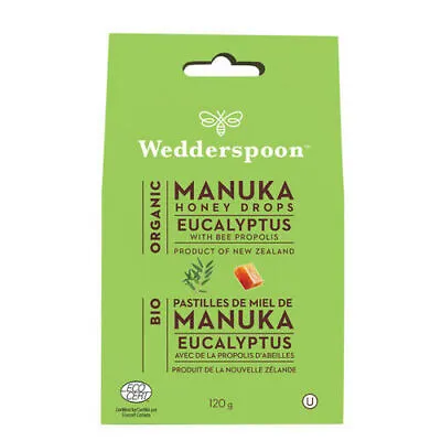 Org Manuka Honey Drops Eucalyptus 120 Grams By Wedderspoon • £21.66