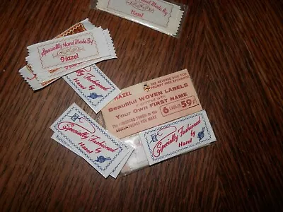 $12.99 • Buy Vintage Personalized Sew In Woven Labels  HAZEL   18 In All
