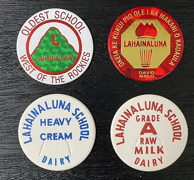 4 LAHAINALUNA High School Football Golf Raw Milk Caps Maui Lahaina Hawaii Pogs • $16.99