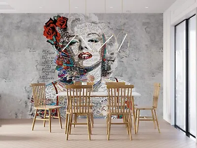 3D Marilyn Monroe Graffiti Self-adhesive Removable Wallpaper Murals Wall 50 • $38.85