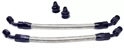 Braided Line Kit For Holley Or Mallory Fuel Pressure Regulators 3/8  NPT Black • $99.99