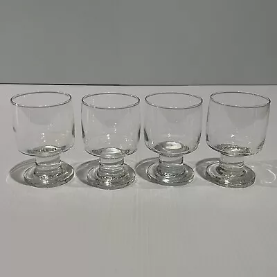 Set 4 Crown Corning Glass Juice Glasses Stemmed 10cm Tall 170ml 1980’s • $26.95