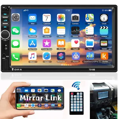 7  Double 2DIN Car Stereo Radio MP5 Player Bluetooth Touch Screen +Backup Camera • $44.89