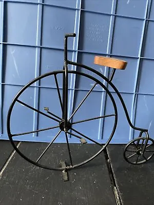 Vintage Bicycle  Decor Metal/ Wood Bike Art 11.5” Ht • $10