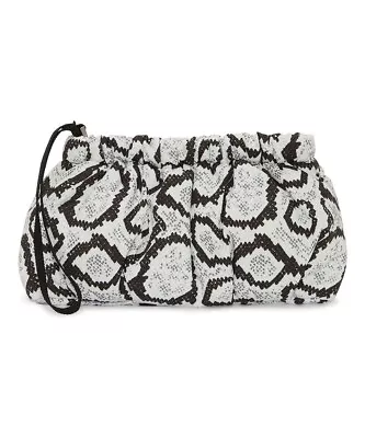 Vince Camuto Harlo Nylon Clutch ~ White & Black Snake-Print ~ Brand New • $21