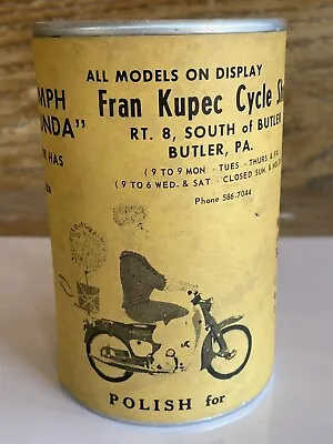 Rare Triumph Honda Dealer Can Fran Kupec PA Antique Motorcycle Indian Harley Oil • $125