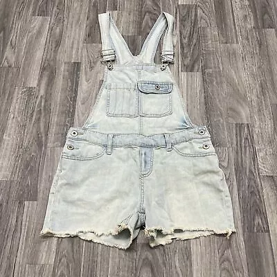 MOSSIMO SUPPLY CO Light Wash Blue Denim Overalls Jean Shorts Women's Size Small • $6.75