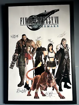 Rare Final Fantasy VII Signed Poster By Main Cast - Unique Collector's Item!! • $2700
