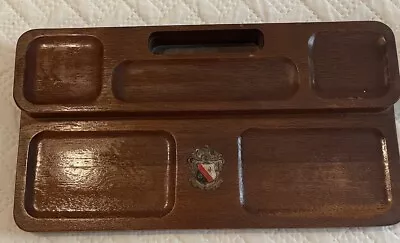 Mahogany Desk/Dresser Organizer Men's Wooden Valet Tray By Shields 7x12.5 Dad • $76.99