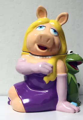 Miss Piggy Kermit Cookie Jar Ceramic 2005 Jim Henson Muppets 11.5  Disney Direct • $74.95