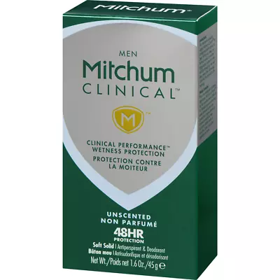 4X Mitchum Men Clinical Unscented Soft Solid Antiperspirant Deodorant 1.6oz New • $61.74