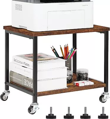 2Tier Printer Cart With Shelf Industrial Mobile Heavy Duty Storage Rack On Wheel • $23.99