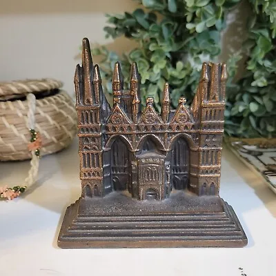 VTG Antique Cast Iron 1928 Peterborough Cathedral Bookend Connecticut Foundry • £19