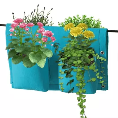 Blue VegTrug Set Of 3 Four Pocket Railing Planters (12 Plants Total • $21.43