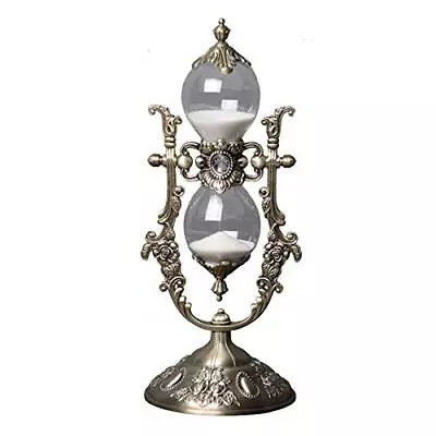 Hourglass Timer 15 Minutes Hourglass Timer Embossed White Sand Metal Glass Hourg • $41.23