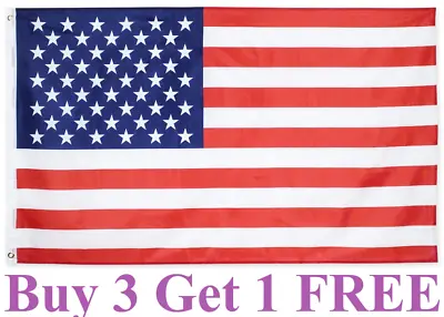 3x5 Ft American Flag W/ Grommets - United States Flag - US Flag - USA America • $3.99