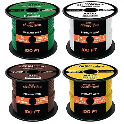 14 Gauge Car Audio Primary Wire (100ft–4 Colors) Remote Power/Ground Electrical • $31.95