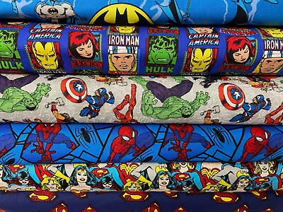 Superhero Avenger Marvel Heroine Cotton Fabric By 1/2 Metre* Various Designs • £4.50