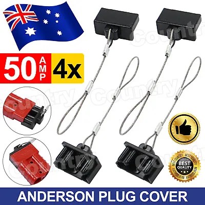 $6.45 • Buy 4pcs Dust Cap Black Anderson Plug Cover Style Connectors 50AMP Battery Caravan