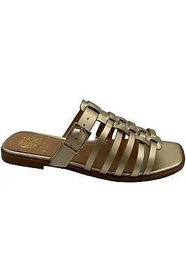 Vince Camuto Leather Caged Sandals Lemanda Egyptian Gold • $47.99