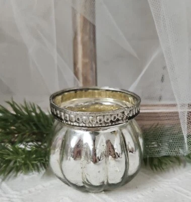 £6.03 • Buy  Wind Light Tea Light Holder Candle Holder Decoration Farmer Silver Shabby Vintage 5x6 Cm