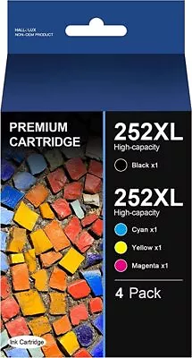 4x 252XL Black Tri-Color Ink Cartridges For Epson WorkForce WF3620 WF3640 WF7710 • $21.15