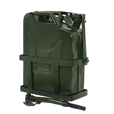 Jerry Can 5 Gallon 20L Gas Gasoline  Army Backup Metal Steel Tank Holder • $47.58