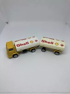 Majorette Ford Shell Oil Yellow/White Gas Tanker W/ Trailer ECH 1/100 241-245 • $3.99