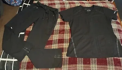 $29.99 • Buy Gray's Anatomy Women's Sz Small 2 Pc Black Barco IMPACT Scrub Shirt And Pant Set