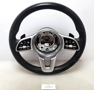 ✅ 17-20 OEM Mercedes W213 E350 Steering Wheel Leather W/ Pedal Shifter Black • $325.45