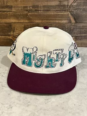 Vintage Youth Drew Pearson Anaheim Mighty Ducks NHL Graffiti Snapback Hat • $60