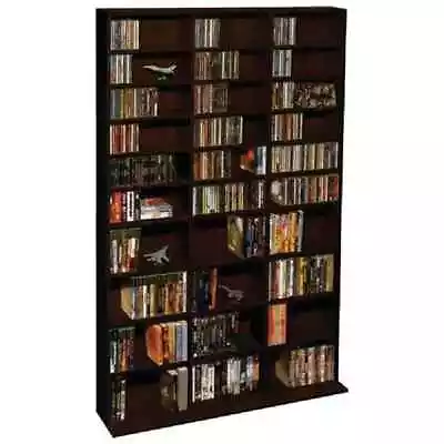 Multimedia Storage Cabinet Stand Tower DVD CD Rack Shelf Organizer Media Book • $149.99