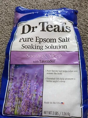 Dr Teal's Pure Epsom Salt Soothe & Sleep Lavender Soaking Solution Bath1.36kg • £9.99