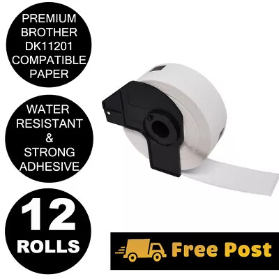 12 Rolls Compatible Brother DK11201 400 Address Labels 29x90mm QL570 700 PP500 • $55.95