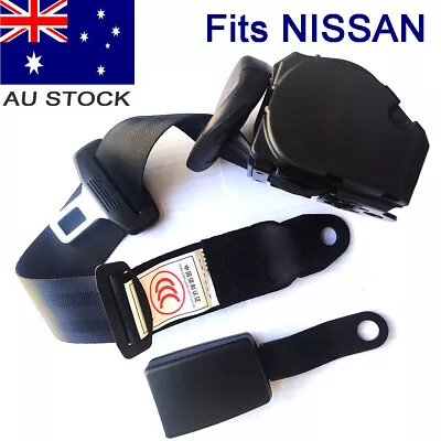 For Nissan 3Point Seatbelt Car Seat Universal Sash Belt Hard Stalk Lock Harness • $46.19