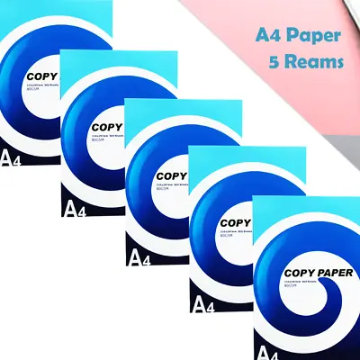 5 Reams A4 Paper White Printer Sheet Printer Paper 80GSM Printing Paper • £22.99