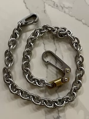 Biker Wallet Chain Stainless Steel Carabiners & Fat Link Chain 24in/609mm • $49.95