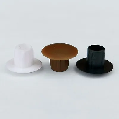 * WHITE/BROWN/BLACK Plastic Screw Cover Caps For 5mm Holes W/ 10mm Dia. Heads * • £1