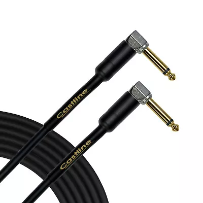 Castline Gold 1/4  TS Right Angle Unbalanced Patch Cable Mogami 2524 • $14.95