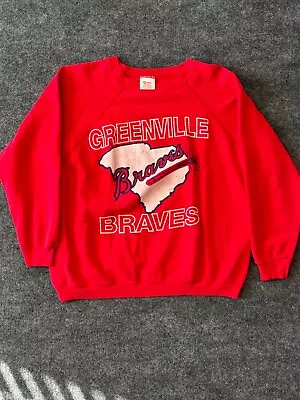 Vintage Greenville Braves Minor League Baseball Sweatshirt - Mens Large • $25