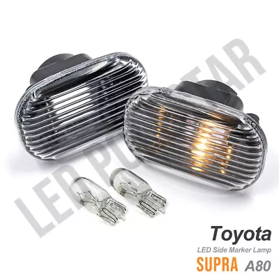 Euro Clear Fender Side Marker Indicator Lamp W/Bulb For 93-98 Toyota Supra JZA80 • $19.39