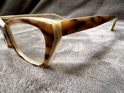 Morgenthal Frederics Jane Buffalo Horn Tortoise Matte/Cream Eyeglass Frames • $1700