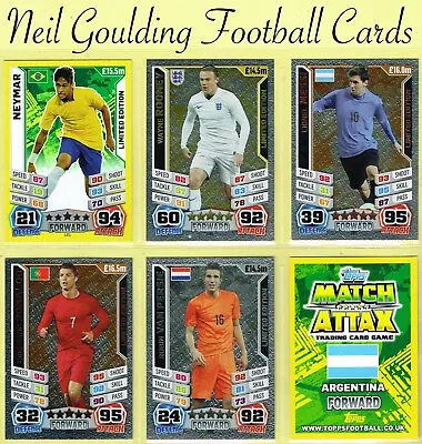 Topps MATCH ATTAX WORLD STARS 2014 ☆ LIMITED EDITION ☆ Football Cards • £3.99