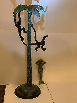 Tropical Monkey Palm Tree Candle Holder And Matching Mermaid. See Description • $120